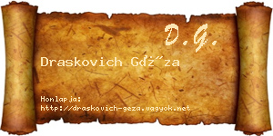 Draskovich Géza névjegykártya